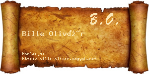 Bille Olivér névjegykártya